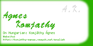 agnes komjathy business card